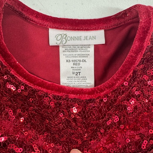 Bonnie Jean Christmas dress - size 2T - Picture 2 of 3